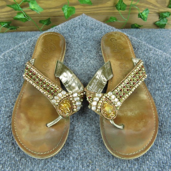 Naughty Monkey Women's Flip Flop Brown Synthetic Size 9M Used 2025 - Picture 2 of 7